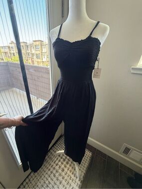 Bailey 44 Black Jumpsuit with Smocked Bodice